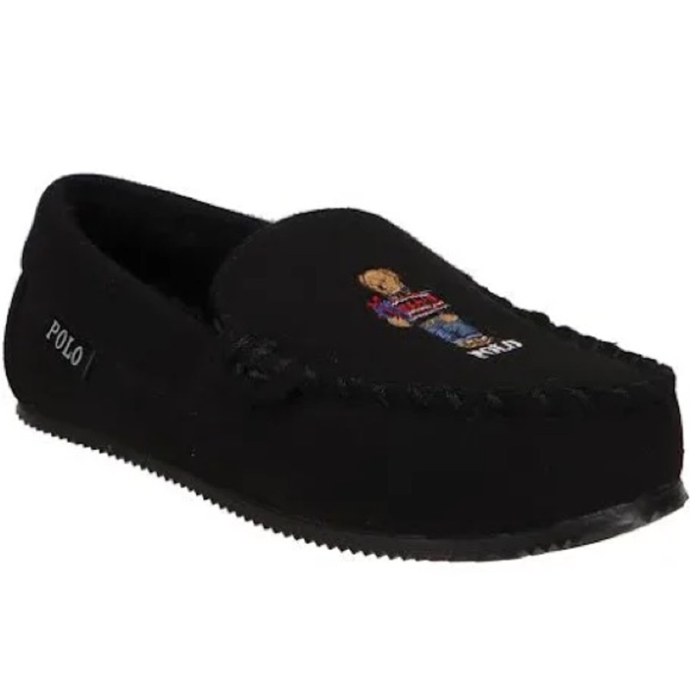 POLO Ralph Lauren Black Heyward Bear 🐻 Slippers!❤️